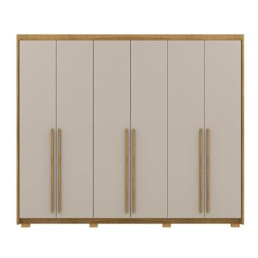 Imagem de Guarda-Roupa Casal 6 Portas 6 Gavetas 100% MDF Dukai Nature/Fendi - Vi