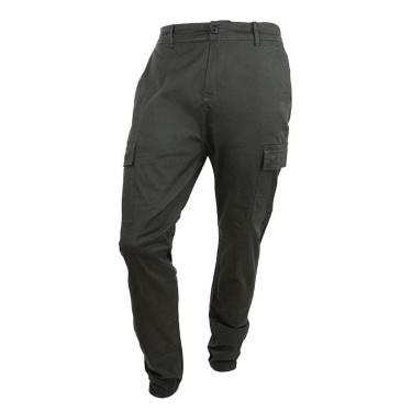 Imagem de Calça Sarja Masculina King&Joe Cargo Comfort Verde - CL2211-Masculino