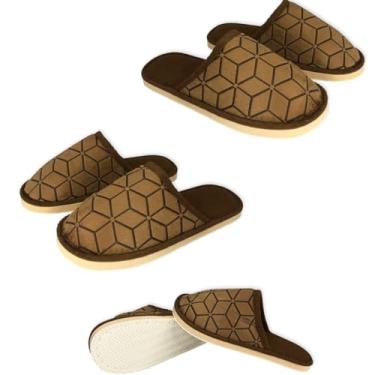 Imagem de Pantufa Masculina Feminina Tam. 42/43 Chinelo Para Dormir Quarto casa Macio Confortável Flexível e Aquecida infantil adulto Estampa Marrom