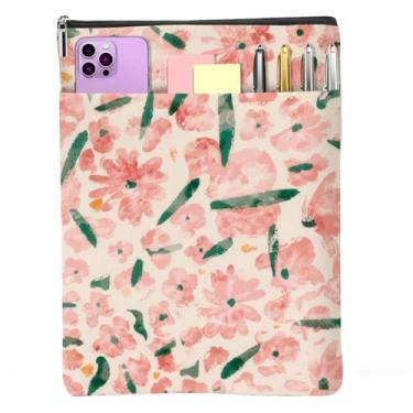 Imagem de Livros florais amantes presentes à prova d'água flor livro manga livro botânico livro protetor com zíper e bolso frontal livros capa capa capa para mulheres sobrinha aniversário leitura acessórios