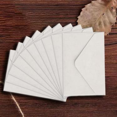 Imagem de Pacote com 10 mini envelopes de vale-presente de 10 x 7 cm, envelopes pequenos para feriados, casamentos, aniversários e banquetes - Branco