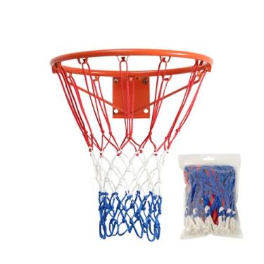 Imagem de Rede de basquete resistente, rede de substituição de 12 voltas para aros padrão, rede esportiva anti-chicote para todos os climas para uso interno e externo