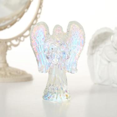 Imagem de Estatueta de anjo de cristal com design brilhante decorativo de Natal e elegância artesanal para um espírito festivo mágico