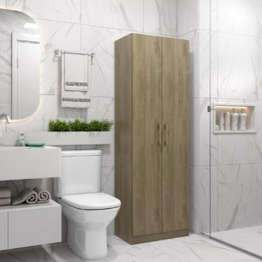 Imagem de Armário Utilitário Banheiro 2 Portas Noce Carraro