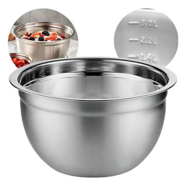 Imagem de 2X Tigelas Bows Mixing 26Cm 3L Bowl Aço Inox Kehome