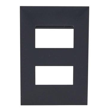 Imagem de Placa 2 Postos Separados 4x2 Preta 618506pt