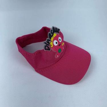 Imagem de Boné Infantil Viseira Com Proteção Solar Dinosssauro Estilo E Segurança Para Crianças pink Escuro