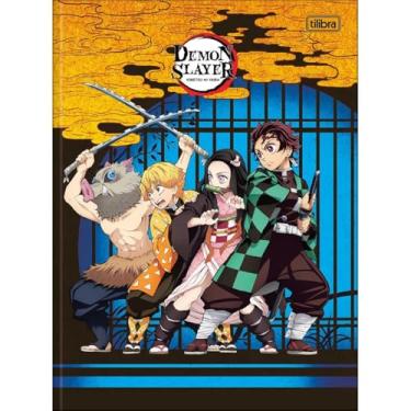 Imagem de Caderno Demon Slayer TILIBRA Universitário BROCHURA - 80 Folhas (Preto C/Amarelo)