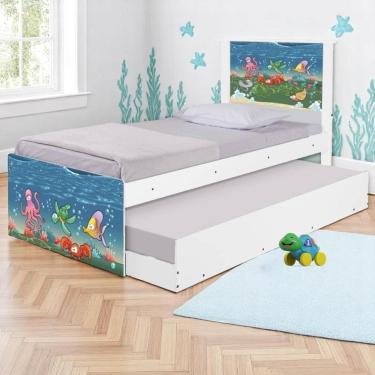 Imagem de Bi Cama Juvenil Zap Com Cabeceira Fundo Do Mar
