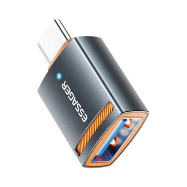 Imagem de Adaptador OTG Tipo-C Para USB Micro Fêmea Essager Conversor USB3.0 OTG