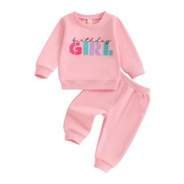 Imagem de Roupa: moletom e calça bordados SAYOO Baby Birthday Girl