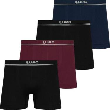 Imagem de Kit 4 Cuecas Boxer Lupo Poliamida Masculina Cueca Box Adulto Sem Costu