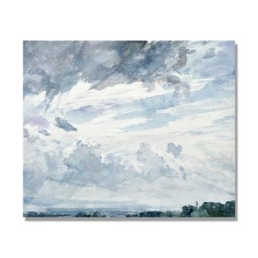 Imagem de NHLDZYH Arte de parede John Constable, (Cloud Study 2), pôster de pinturas famosas, decoração de parede com impressão de imagem retrô de romantismo. Apenas tela 60 x 72 cm - 23,6 x 28,3 pol