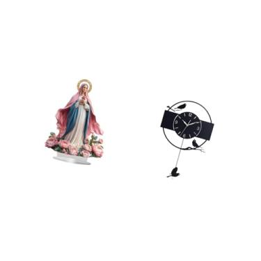 Imagem de Vaveren Enfeite Decorativo de Acrílico para Mesa, com Base, E Relógio de Parede Minimalista com Pássaro para Casa, Festas, Quarto, Sala de Estar, Cozinha E Es