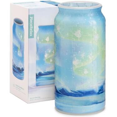 Imagem de PieceRelax Vaso de flores exclusivo - Vaso de quebra-cabeça 3D para adultos para arranjos de flores e decoração de casa feito por 192 peças de quebra-cabeça de plástico curvado - Aurora's Blessing