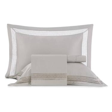 Imagem de Jogo de Cama Queen Altenburg Cetim Bambu 300 Fios Unitá Cinza