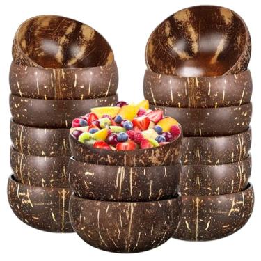 Imagem de VUDANZYER 15 tigelas de casca de coco, tigela pequena de madeira polida, tigelas de salada de açaí para smoothie natural para presentes veganos, decoração de cozinha