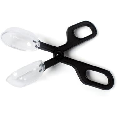 Imagem de Ferramenta de alimentação de répteis, colher preta em forma de colher com pontas de braçadeira, pinça de limpeza de terrário para cobra, lagarto, tarântula, anfíbio