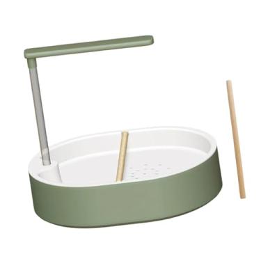 Imagem de IEUDNS Banheira automática para pássaros, chuveiro para papagaios, fácil de montar, banheira leve com poleiro para periquitos, calopsitas, agapornis e, Verde