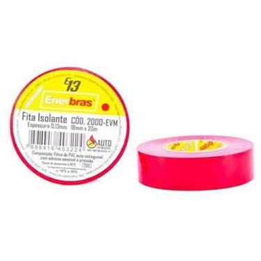 Imagem de Fita Isolante Color 18mmX20m 2000-EVM Enerbras, Vermelho