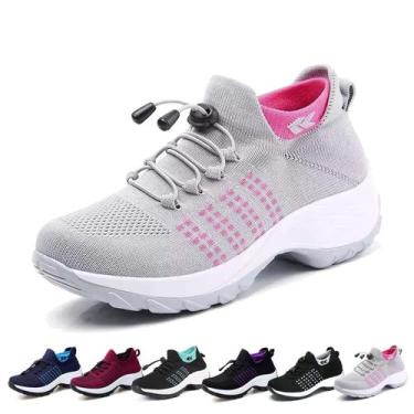 Imagem de Sapatos ComfortWear Orthowear para mulheres e homens, cinza-rosa, tama