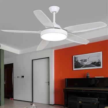 Imagem de Ventilador de teto moderno nórdico com controle remoto, luminária elétrica de luxo para sala de estar, restaurante, quarto, escritório, hotel e villa, com LED (Estilo 6, 1 unidade)