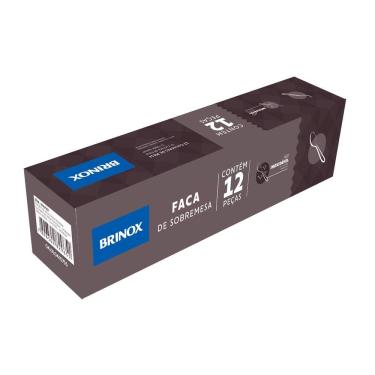 Imagem de Conjunto de Facas de Sobremesa Brinox Módena Aço Inox 12 Peças Aço Inox Polido com Friso