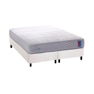 Imagem de Cama Box Queen: Colchão Espuma D33 Herval - Ag 65 Feelcore + Base Crc Courano White (158x198)