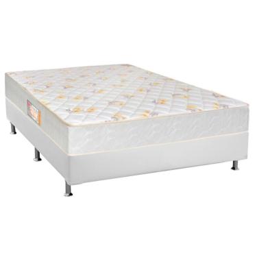 Imagem de Cama Box Com Auxiliar Casal Colchão Anatômico Castor Sleep Firme + Base Crc Courano White(138x188)