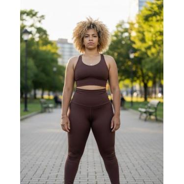 Imagem de Conjunto Fitness Feminino Sem Costura Canelado Respiravel - Sussuro Co