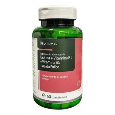 Imagem de Biotina + Vitamina B1 E B5 + Ácido Fólico 60tabs Nutrye, Sem sabor