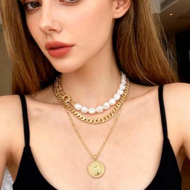 Imagem de Conjunto de colar com pingente em camadas, 4 peças, pingentes de pentagrama, colares empilháveis para mulheres, comprimento ajustável, Generic, Liga de aço, Sem Pedra Preciosa