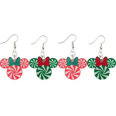 Imagem de Brincos de gota de orelha de hortelã-menta doce de hortelã para mulheres, Natal, férias, vermelho, azul, One size, Aço inoxidável, Sem pedra preciosa