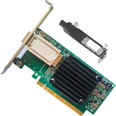Imagem de Placa de rede QSFP28 de 100 GbE compatível com cartão Ethernet PCIe MCX455A-ECAT com controlador ConnectX-4, 1 porta QSFP28 (VPI 100GbE/EDR IB), PCIe 3.0, SR-IOV RoCEv2 RDMA VXLAN PXE Adaptador de