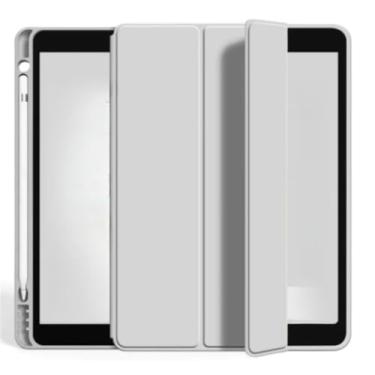 Imagem de Capa tabletCapa ipad magnetico inteligente com slot de canetas compativel Air 2 4 5 10.5 12,9 7 8 9 11 M2 M4 10 geracao A16(ipad 5/6/Air1/Air2-9.7pol,cinza claro)