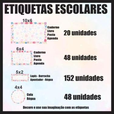 Imagem de Etiqueta Adesiva Escolar em Vinil Tema Personagem Diversos - Dekal Dec