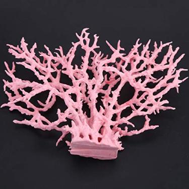 Imagem de Plástico Vívido Artificial Coral Planta Ornamento Aquário Subaquático Tanque de Peixes Decoração do Jardim Rosa Azul Aquário Tanque de Peixes Jardim Paisagem (L)