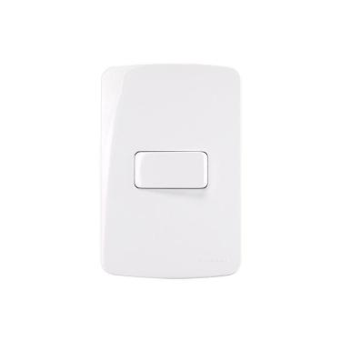 Imagem de Interruptor Simples Margirius B3 10a Com Placa 4x2 Branco Branco
