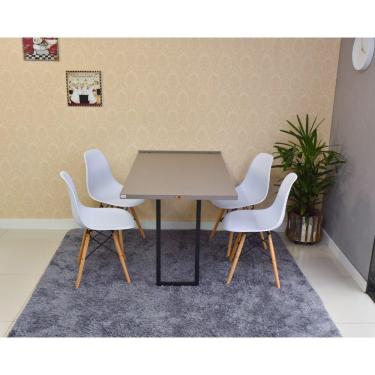 Imagem de Conjunto Mesa Dobrável Volpi e 4 Cadeiras Eiffel Branca