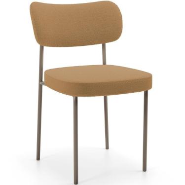 Imagem de Cadeira Decorativa Sala De Jantar Melina Base Arena L02 Bouclê Mostarda - Lyam Decor