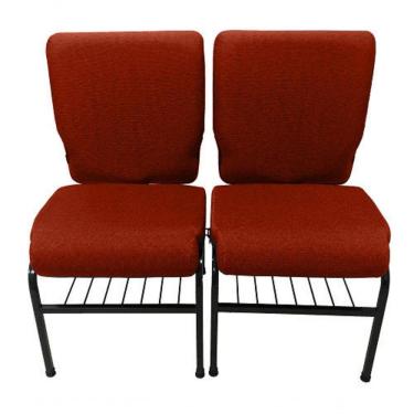 Imagem de 02 Cadeiras Para Igrejas C/ Porta Biblía E Porta Cálice Vermelho