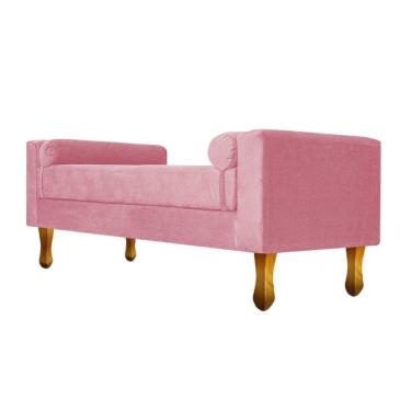 Imagem de Recamier Félix Casal 140cm Suede Rosa Bebê