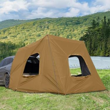 Imagem de ZONGTI Tenda SUV para acampamento – Barraca impermeável à prova de vento para 4 a 6 pessoas (299 cm C x 199 cm L x 199 cm A, cáqui), ajuste universal para a maioria dos SUVs, caminhões e veículos para