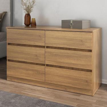 Imagem de Cômoda Com 6 Gavetas 120cm Multimóveis Mp4396 Madeirado