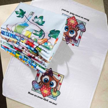 Imagem de Pano De Prato Lomaer Sacaria 70cmx 90cm 02 Estampa (09 Unidades) Branco