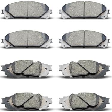 Imagem de DYZJKWJW D1324 D1879 Conjunto de pastilhas de freio de cerâmica dianteiras traseiras adequadas para Lexus NX200t/NX300/NX300h 2015-2018, para RX350/RX450h 2016-2017, para Toyota Avalon/Camry TRD 2020