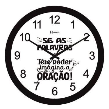 Imagem de Relógio De Parede Herweg Ref: 660147-034 Preto Oração