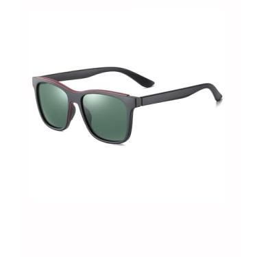 Imagem de Óculos de sol polarizados femininos masculinos modernos quadrados grandes óculos de sol modernos óculos de sol óculos escuros dirigindo férias SY6039, Armação preta fosca | Lente esverdeada