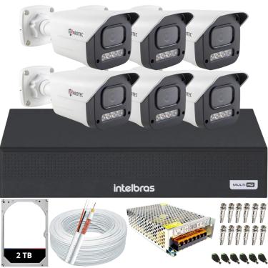 Imagem de Kit 6 Câmeras Full Color C/Áudio Dvr Intelbras 8 canais 2TB