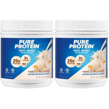 Imagem de Proteína em pó, proteína pura, soro de leite e baunilha, 453 g, pacote